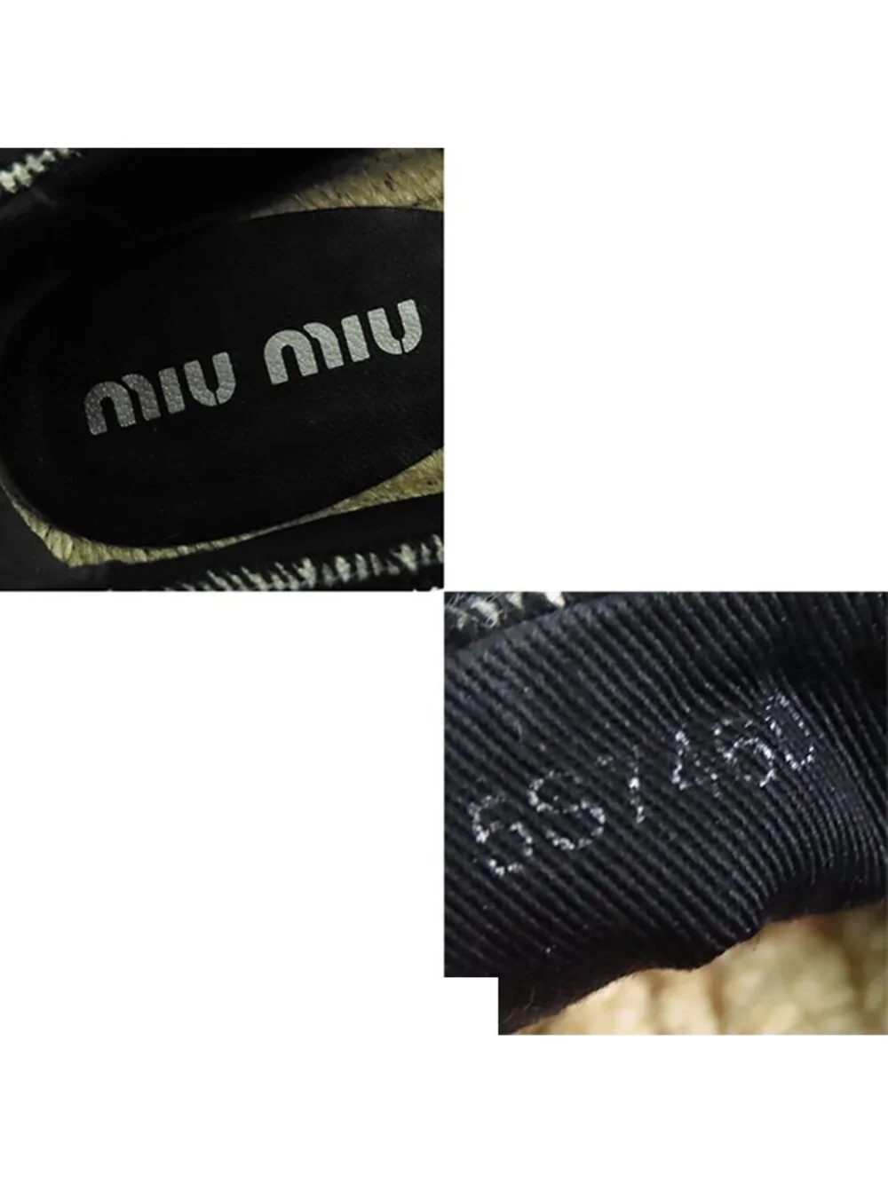 Miu Miu Espadrilles Black Fabric Slip on Logo Shoes